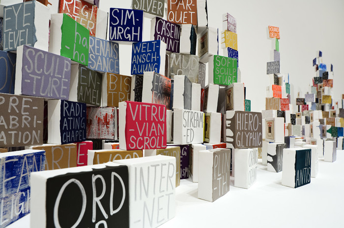 John Reynolds Table of Dynasties (detail) 2009. Oil paint stick on acrylic on canvas. Collection of Christchurch Art Gallery Te Puna o Waiwhetu, purchased 2009. Reproduced courtesy of the artist