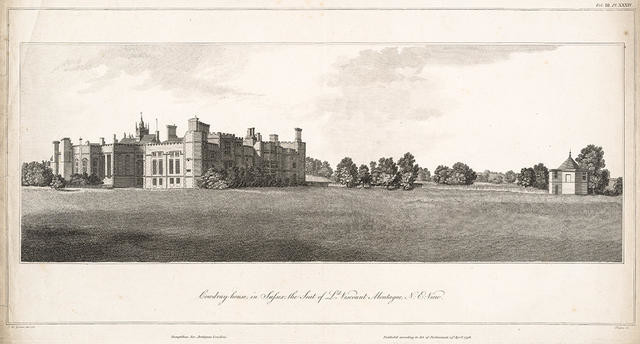 Cowdray house in Sussex, the Seat of Ld. Viscount Montague N.E. View