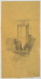 Man Reading, Child Playing