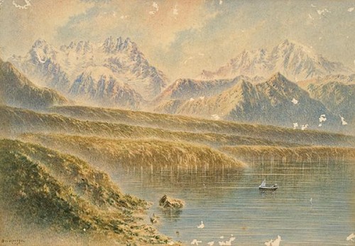 Samuel Horatio Moreton, Lake Heron, watercolour, 1912