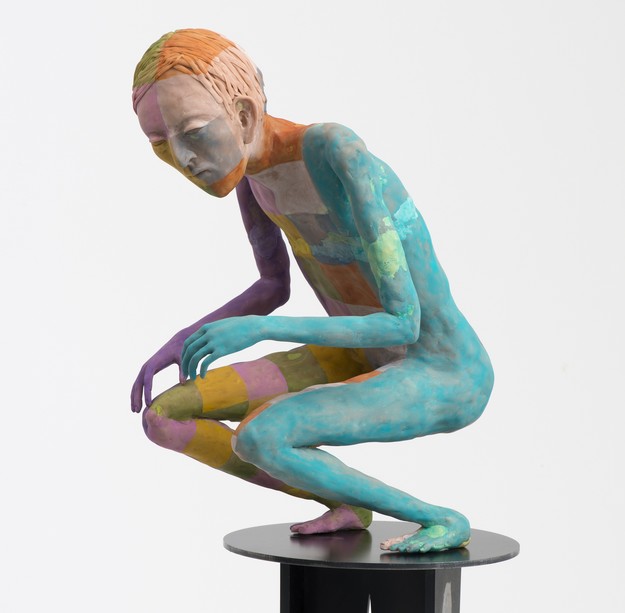 Francis Upritchard Jockey 2012. Modelling material, foil, wire, paint. Collection of Auckland Art Gallery Toi o Tamaki, gift of the patrons of the Auckland Art Gallery, 2013. Courtesy Kate MacGarry, London. Photo: Jennifer French
