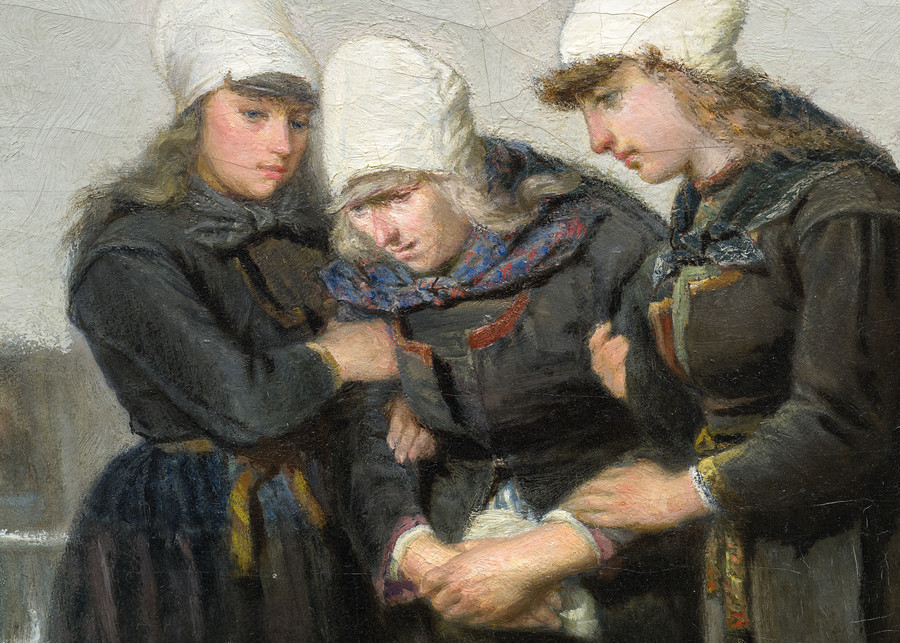 Petrus van der Velden Burial in the winter on the island of Marken [The Dutch Funeral] (detail) 1872. Oil on canvas. Collection of Christchurch Art Gallery Te Puna o Waiwhetū, gift of Henry Charles Drury van Asch, 1932