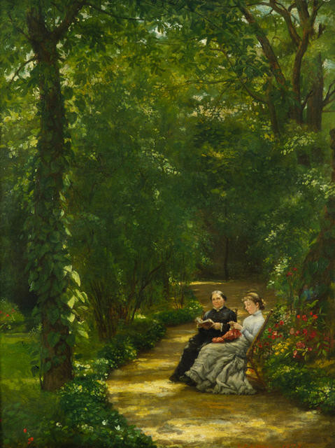 The Healy Garden, Paris (with portraits of his wife Louisa and daughter Edith)