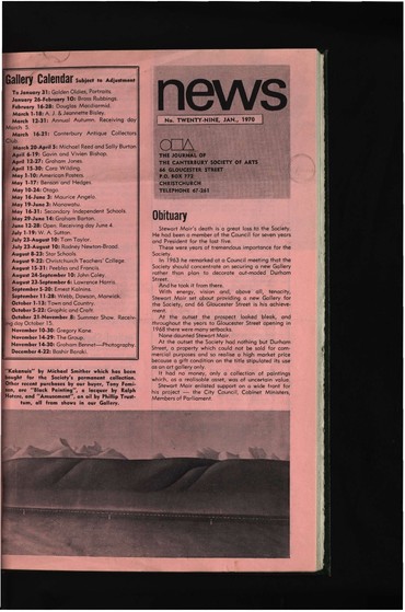 Canterbury Society of Arts News, number 29, January 1970