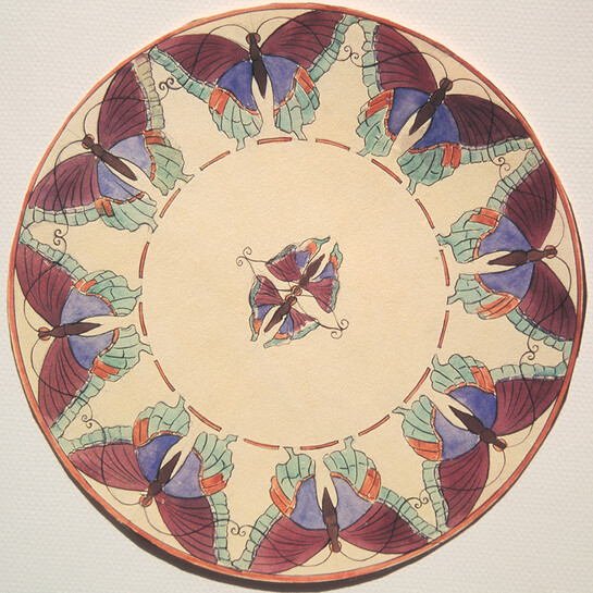 Chrystabel Aitken Butterflies in a circle 1920s. Collection of the Macmillan Brown Library, University of Canterbury