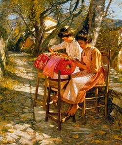 Making Ligurian Lace by H H La Thangue