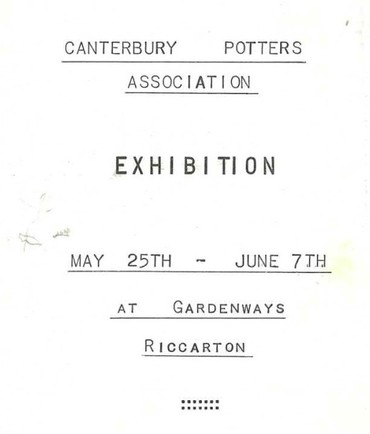 Canterbury Potters Association exhibition 1970