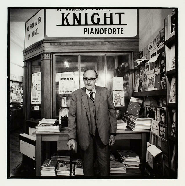 Portrait of Neville Harston, Harston's Music Store, Napier
