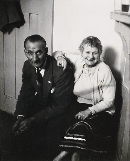 Mr and Mrs J Hunter, in Tolls Hotel, Denniston, 1957