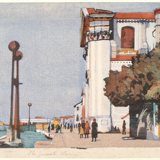 James Fraser Scott The Jesuati, Venice on the Quatere Venice,c. 1928,woodcut.Purchased with assistance from the Olive Stirrat Bequest, 1989
